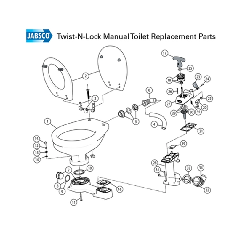 Jabsco Manual Twist Lock Toilet Service Kit Riggtech