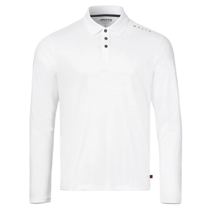 Musto Men's White Evo Crew Long Sleeve Polo
