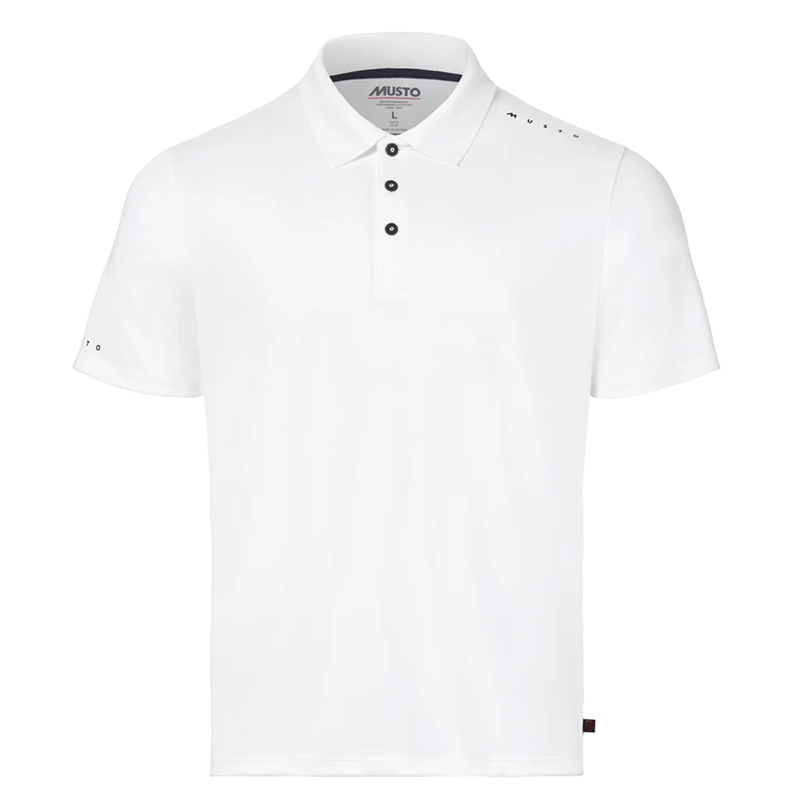 Musto Men's White Evo Crew Short Sleeve Polo